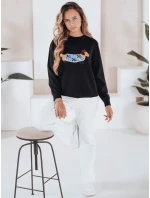 Dámsky sveter CHICPAWS s aplikáciou psa čierny FashionStreet MY2541