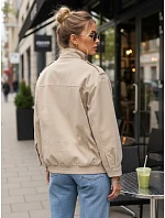 Dámska semišová bunda bomber béžová FashionStreet TY5653 Dámska semišová bunda bomber béžová FashionStreet TY5653