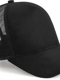 Beechfield B 643 5-panelová čiapka „Suede Snapback Trucker“ 53.0643 čierna