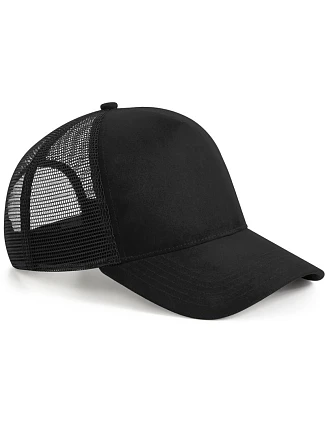 Beechfield B 643 5-panelová čiapka „Suede Snapback Trucker“ 53.0643 čierna Beechfield B 643 5-panelová čiapka „Suede Snapback Trucker“ 53.0643 čierna