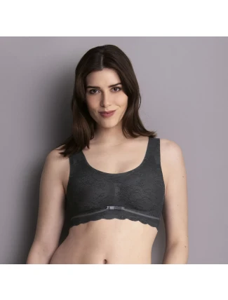 Anita Essential Lace - čipkovaná podprsenka bez kostice s vyberateľnými vypchávkami (5400) antracitová
