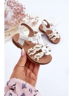 Dziecięce Sandały Na Rzep Z Paseczkami Białe Sammy