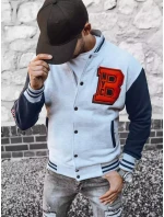 Pánska šedá mikina na zips FashionStreet BX5441 Pánska šedá mikina na zips FashionStreet BX5441