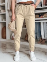 Dámske nohavice chinos s opaskom RELCIX tmavo béžové FashionStreet UY2580