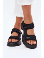 Dámske sandále so zlatými detailmi Black Luvira Dámske sandále so zlatými detailmi Black Luvira
