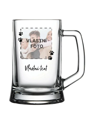 Personalizovaný pohár na pivo s fotografiou domáceho maznáčika a textom
