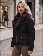 Dámska zimná bunda s odnímateľným golierom, čierna, FashionStreet TY6072 Dámska zimná bunda s odnímateľným golierom, čierna, FashionStreet TY6072