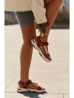 Sandały Damskie Na Rzepy D.Franklin DFSH406003 Bordowe