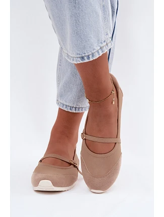 Športové baleríny s opaskom Beige Charmy Športové baleríny s opaskom Beige Charmy