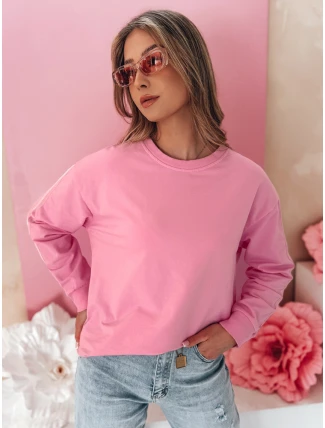 Dámska jednofarebná mikina LUMIVIA pink FashionStreet BY1371