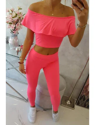 Súprava volánikov ružová neónová