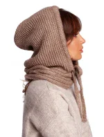 BK095 Pletená kapucňa - béžová