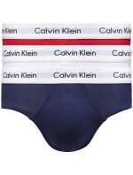 Pánske slipy 3 Pack Briefs Cotton Stretch 0000U2661GI03 biela/červená/modrá - Calvin Klein