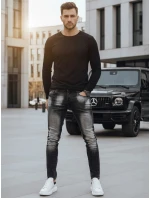 Pánske čierne nohavice FashionStreet UX3818