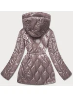 Dámska bunda vo farbe cappucino s ozdobnou podšívkou (BH2182) Dámska bunda vo farbe cappucino s ozdobnou podšívkou (BH2182)