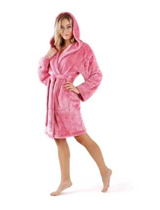 Dámsky župan Lilly extra s kapucňou 3/4 3320 jedna veľkosť staroružová - Vestis