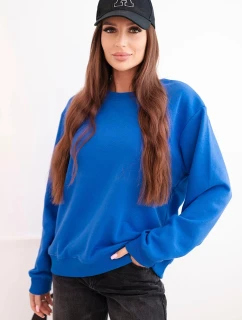 Dámska mikina z elastického bavlneného materiálu s okrúhlym výstrihom biela