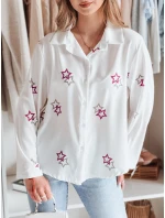 Dámske nadrozmerné tričko s hviezdami ASTROWIA white FashionStreet DY0452 Dámske nadrozmerné tričko s hviezdami ASTROWIA white FashionStreet DY0452