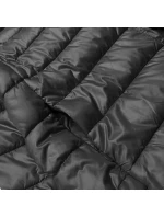 Dámska krátka bunda s pletenými rebrovanými lemami, grafitová (P22/P3-6636/P3-6023-27)