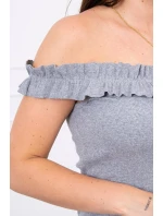 Španielske šaty s volánikmi šedej