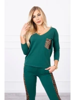Sada s leopardím potlačou zelená
