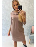 Šaty s kapucňou a vreckami mocca Šaty s kapucňou a vreckami mocca