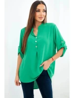 Blúzka s dlhšou zadnou časťou zelená