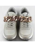 Šedé sneakersy s retiazkou (6368)