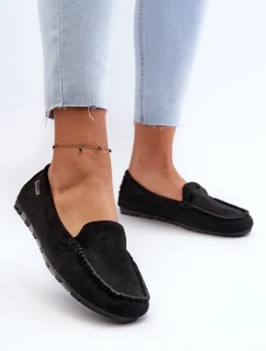 Mokasyny Damskie Z Eko Zamszu Czarne Amrutia