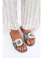 Płaskie Klapki Damskie Z Ozdobną Klamrą Multikolor Clariola