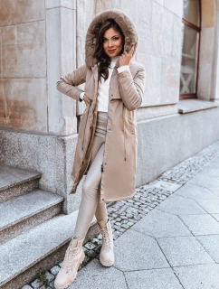 Dámska zimná bunda parka LUSTER beige FashionStreet TY3958