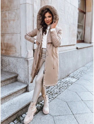Dámska zimná bunda parka LUSTER beige FashionStreet TY3958