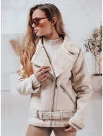 Dámska kožená bunda s ovčou kožušinou NORFDIMA biela FashionStreet TY4735