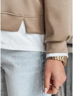 Dámska oversize mikina LUZZIO moka FashionStreet BY1383 Dámska oversize mikina LUZZIO moka FashionStreet BY1383