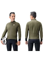 Rockbros YDWT014 zimná dvojvrstvová fleecová cyklistická bunda veľkosť XXL - zelená