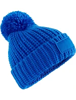 Beechfield B 329 Pletená čiapka s bambulou „Toasty Patch“ 53.0329 luminous blue