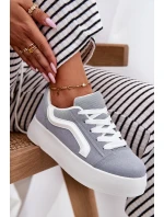 Sneakersy Damskie Na Platformie Niebieskie Tellnira