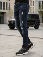 FashionStreet pánske tmavomodré nohavice UX3810 FashionStreet pánske tmavomodré nohavice UX3810