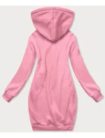 Svetloružová dlhá tepláková mikina (YS10005-20)