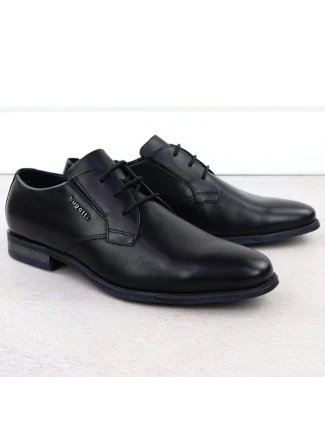 Pánske čierne kožené topánky Bugatti SS153157