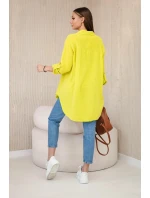 Bavlnené mušelínové tričko oversize kiwi