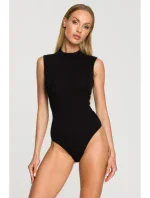 M697 Body bez rukávov s vysokým výstrihom - čierne