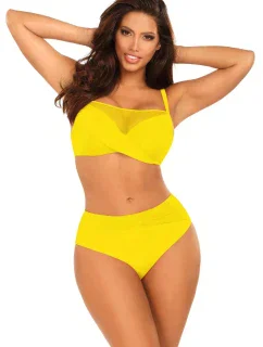 Dámske dvojdielne plavky Fashion 32 S1002N3-21 žlté - Self