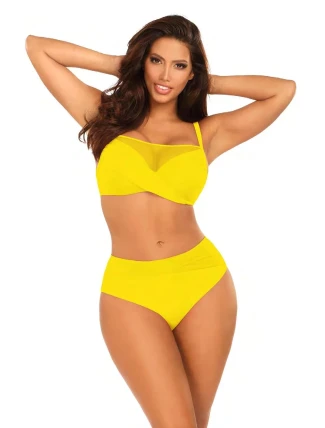 Dámske dvojdielne plavky Fashion 32 S1002N3-21 žlté - Self