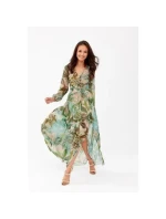 Denné šaty SUK0419 modro-zelené - Roco Fashion