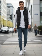 Pánska čierna vesta FashionStreet TX4235