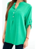 Blúzka s dlhšou zadnou časťou zelená