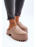 Damskie Klapki Na Masywnej Podeszwie Big Star NN274016 Beżowe