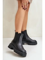 Skórzane Ocieplane Botki Sztyblety Damskie Big Star OO274A386 Czarne