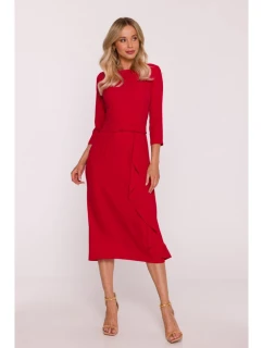 Šaty s volánom S425 červené - Stylove